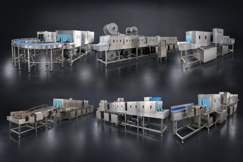 Machine de lavage de bacs et de caisses
